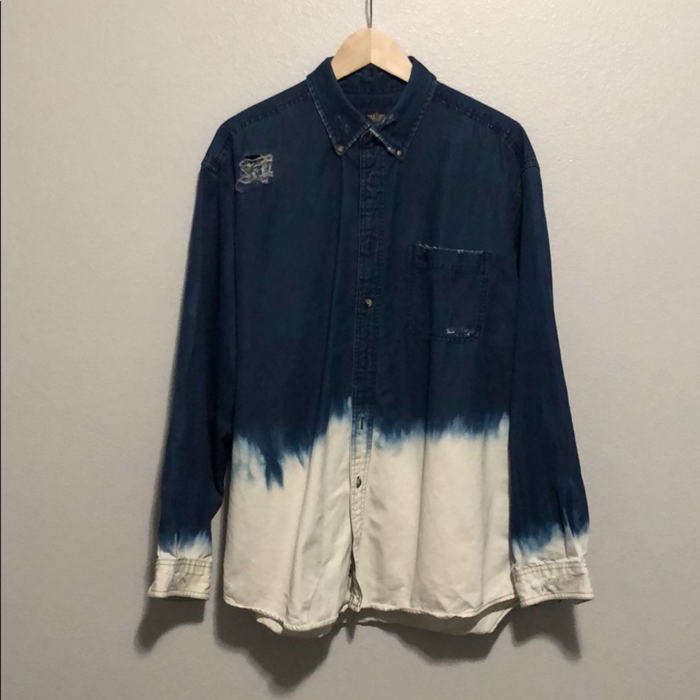 Dockers Blue Ombré Bleached Denim Long Sleeve